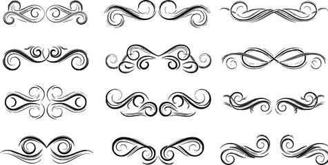 Fototapeta premium Collection of elegant winter vignettes. Abstract patterns for decorating covers, books, postcards. 