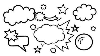 Comic elements doodle collection Vector © Rana