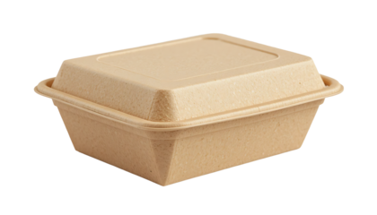 Compostable Food Container Isolated on White Background Sustainable Packaging 