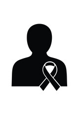 Minimal silhouette of person with ribbon, flat style