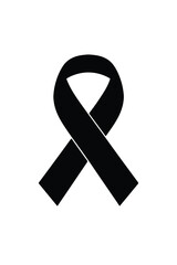 Silhouette of black ribbon