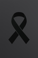 Silhouette black ribbon with subtle gray highlights, minimal style