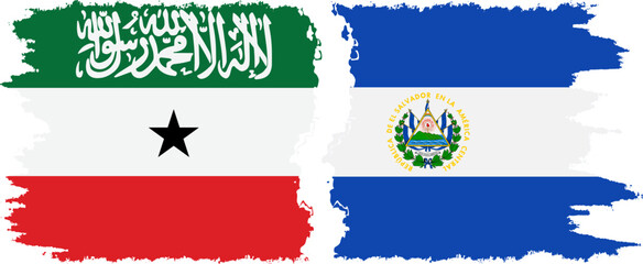 El Salvador and Somaliland grunge flags connection, vector