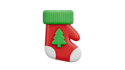 3D Christmas stocking with tree design