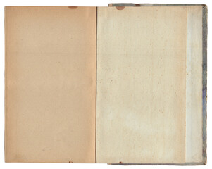 Vintage empty background of old book paper texture isolated