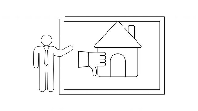 Real Estate Rejection Presentation - Outline Icon Animation.