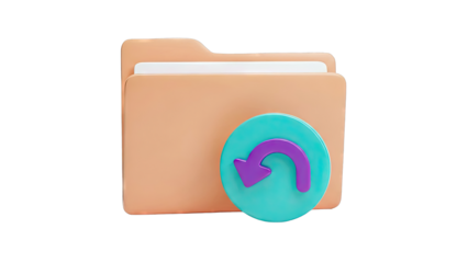 3D Folder Icon with Refresh Symbol