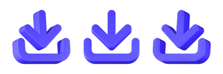 Download icon 3d render blue color
