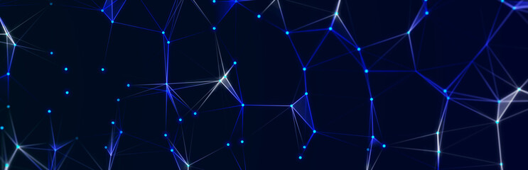 Beautiful curved wave on a dark background. Digital technology background. Concept of network. 3D