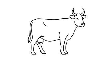 Fototapeta premium Simple Cow Outline Illustration