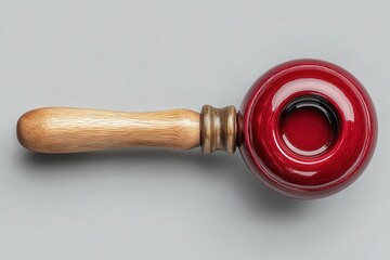 High quality plunger with a wooden handle and red suction cup for unclogging drains in homes and offices for everyday plumbing needs and maintenance