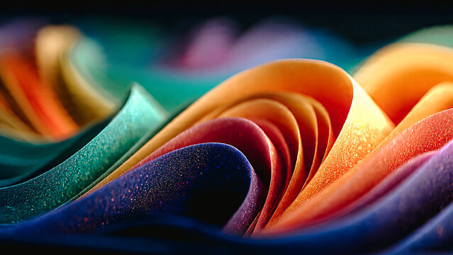 Vagues et ondulation de papier color&eacute;