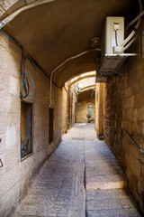 narrow street in the old town of jerusalem