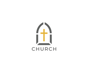 Fototapeta premium Minimal Church Sign Logo Template