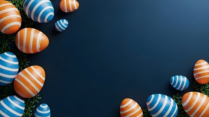 Happy easter sunday celebration with colorful eggs on grass