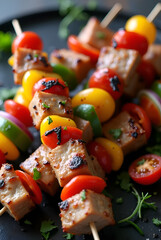 Golden Tofu/Chicken Grills with Fresh Tomatoes