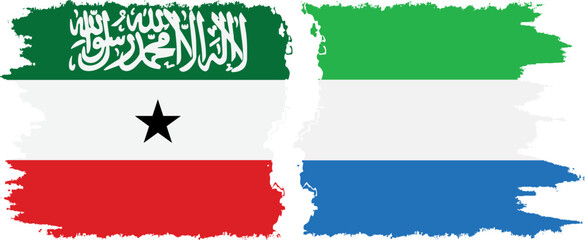 Obraz premium Sierra Leone and Somaliland grunge flags connection, vector