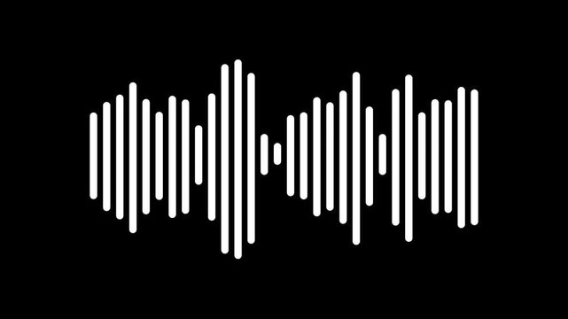 White sound wave equalizer bars on black background audio music