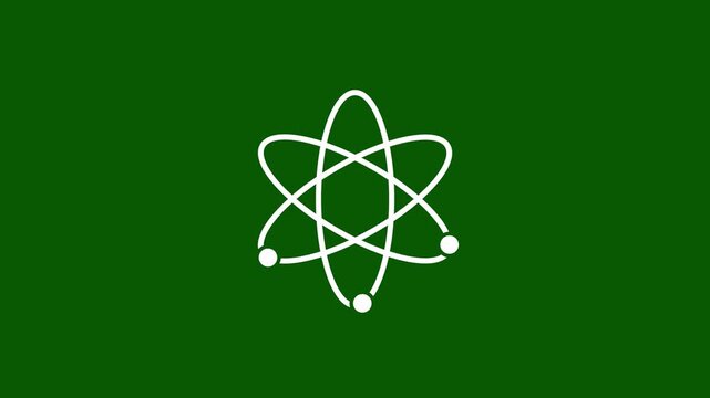 Green Background with White Atom Symbol Science Education Concept chemistry