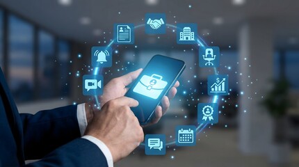 Obraz premium Connecting Business Operations with Mobile Technology