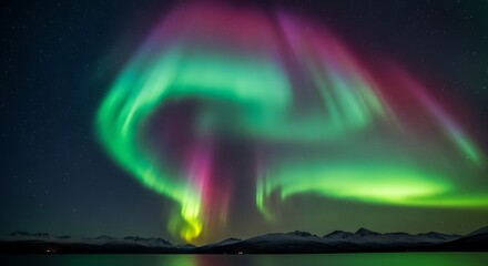 Aurora Borealis Display - A Symphony of Colors in the Night Sky.