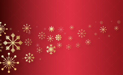  Elegant red background with golden luxury snowflakes falling festive winter holiday vector illustration