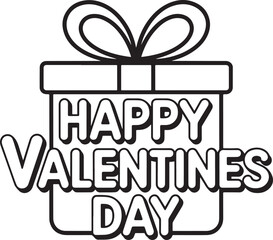 Vector illustration of a happy birthday greeting card featuring a decorative gift box with a red ribbon bow for a Christmas holiday celebration surprise