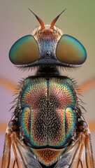 Iridescent Insect Macro Portrait.