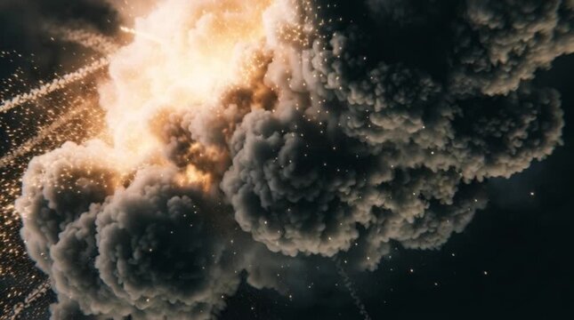 Explosive Cloud Burst Creating Dramatic Sky Scene