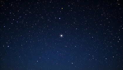 Bright star with visible starburst effect in a clear night sky filled with scattered stars and dark blue background