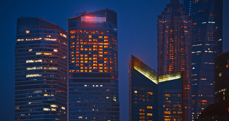 Dazzling Shanghai Skyline at Night with a Palette of Colorful Lights