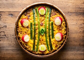 Decorative Rice Dish for Restaurant Branding and Culinary Advertising