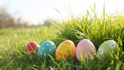 Springtime Easter Eggs in Lush Grass - 8