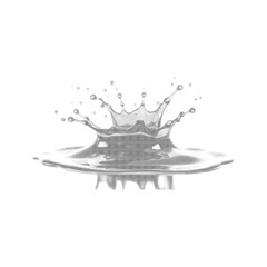 Abstract black and white water crown splash halftone texture with ripples