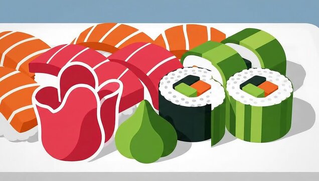 Delicious Sushi Platter - A Culinary Journey Through Japanese Cuisine.