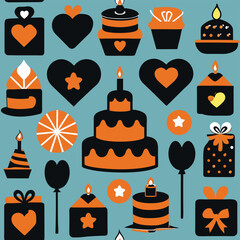 set of birthday icons