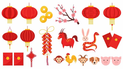 Chinese New Year Decorations and Zodiac Animals. © ahmad