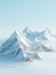 壮大な雪山と澄んだ空