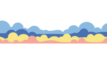 Obraz premium Stylized Abstract Sky and Ground Border Illustration with Layered Organic Forms