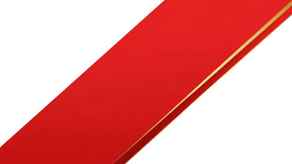 Elegant diagonal red banner with subtle golden outline on a clean white backdrop for design