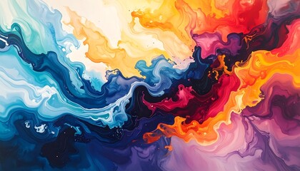 Vibrant Abstract Colorful Liquid Wave Art.
