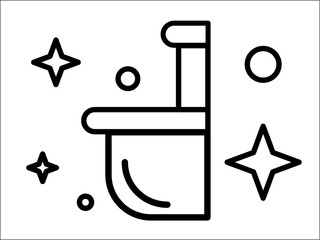 Vector illustration of a clean toilet. The illustration can be used both on chemical products and as a warning to leave the place clean after use.