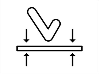 Symbol for the right thickness. Symbol that describes the superior and appropriate quality of a product related to its thickness.