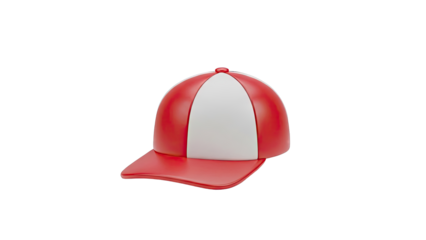 3D render of a red and white baseball cap