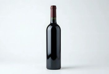 wine bottle isolated on white with clipping path. 3d rendering.