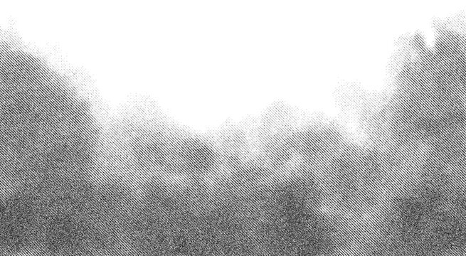 Trendy soft cloud macro halftone diagonal lines design element isolated on white background