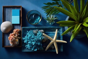 Tropical Mood Board Bright Blues Corals Ocean Photography