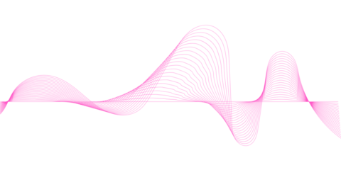 Abstract sound wave PNG overlay with soft gradient lines, creating a dynamic visual effect for design projects, enhancing digital artwork and presentations
