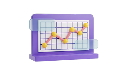 3D Infographic Chart with Data Points