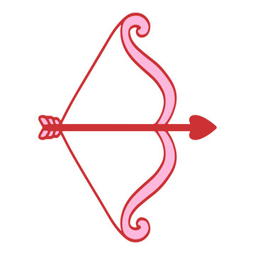 Cupid bow valentines day, arrow with a heart